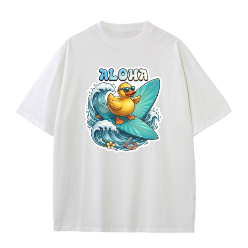 Duck Surfing – Aloha – Surfboard & Wave Vintage Graphic T-Shirt