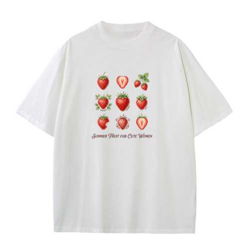 Strawberry Vintage Fish – Retro Graphic T-Shirt