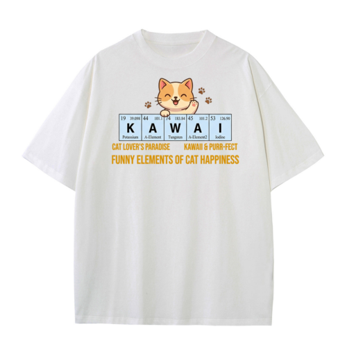 Funny Elements Happiness Kawaii Cat Lover Graphic T-Shirt