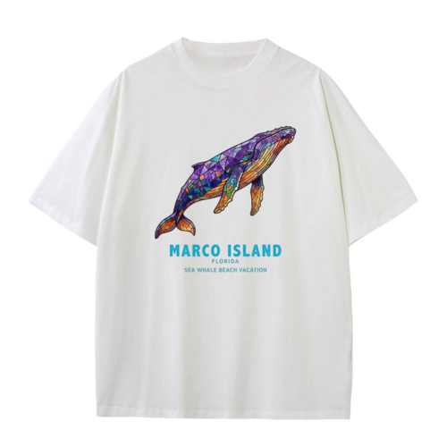 Marco Island Florida Sea Whale Beach Vacation – Retro Vintage Graphic T-Shirt