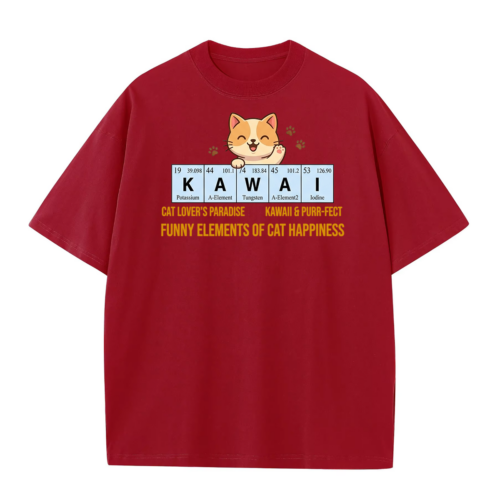 Funny Elements Happiness Kawaii Cat Lover Graphic T-Shirt